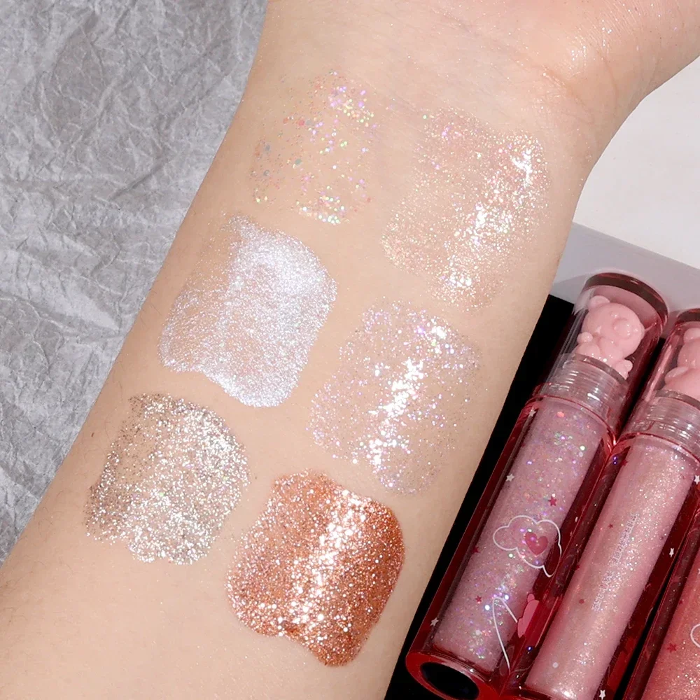 Pearlescent Liquid Eyeshadow Waterproof Glitter Highlighter Liquid Eye Shadow Eyeliner Lying Silkworm Lasting Shiny Eyes Makeup