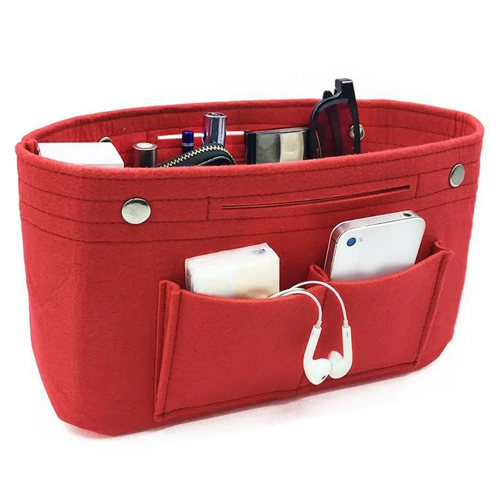 Women's Felt Handbag Insert and Travel Organizer Pouch