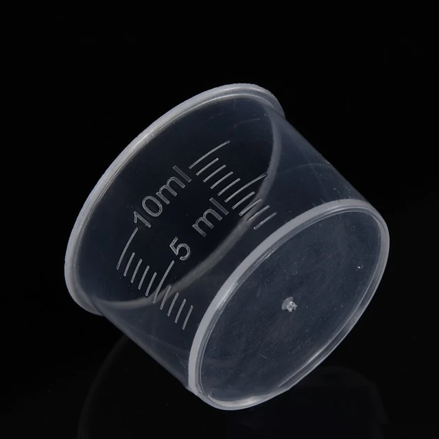 30/50ML Clear Plastic Scaled Sample Cup With Lid Laboratory