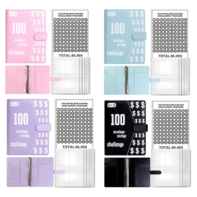

100 Envelope Challenge Binder, A5 Savings Binder With Cash Envelopes,Budget Binder For Planning And Saving