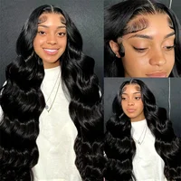 Perruque frontale en cheveux humains ondulés de 40 pouces, avec dentelle HD transparente 13x6 13x4, pré-épilée, en cheveux humains brésiliens pour femmes 3