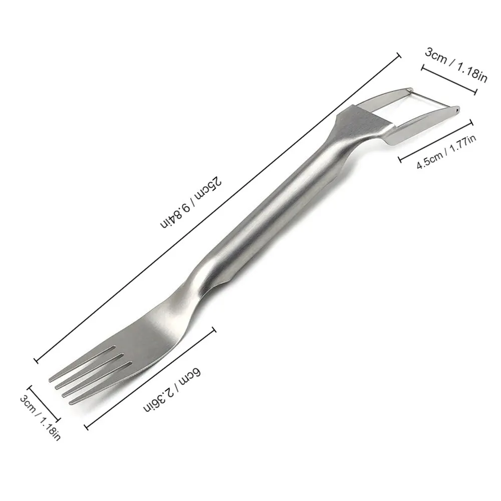 1pc Multi-purpose Portable 2In1 Watermelon Slicer Fork Cutter Knife Stainless Steel Kitchen Fruit Cutting watermelon slicer