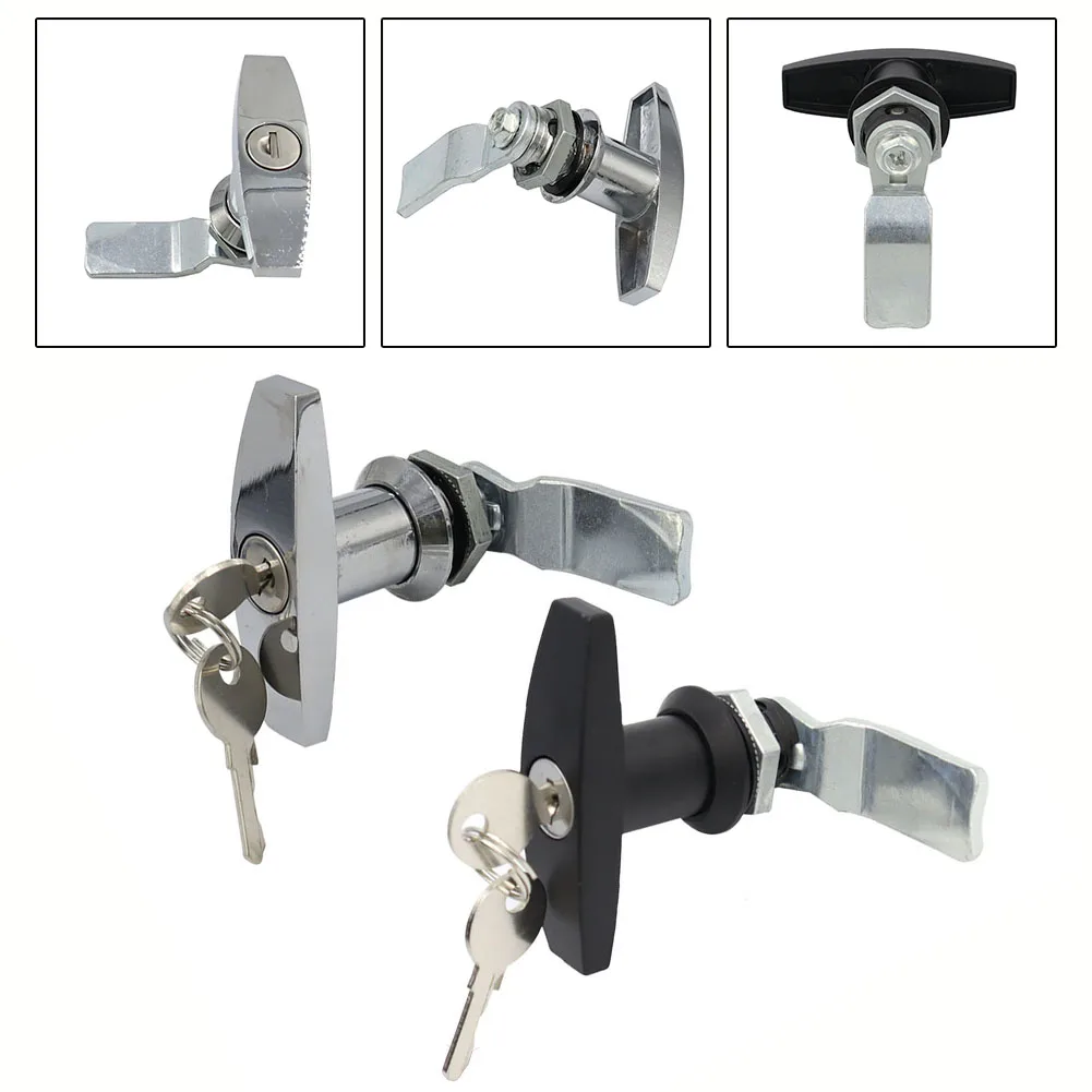 T Handle Lock With Keys Caravan Garage Shed Campervan Door Locks Home Improvement Garage Industrial Toolbox Electrical Box Lock