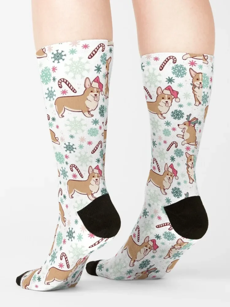 Corgi Christmas Socks FASHION Stockings man Thermal man winter New year's Designer Man Socks Women's