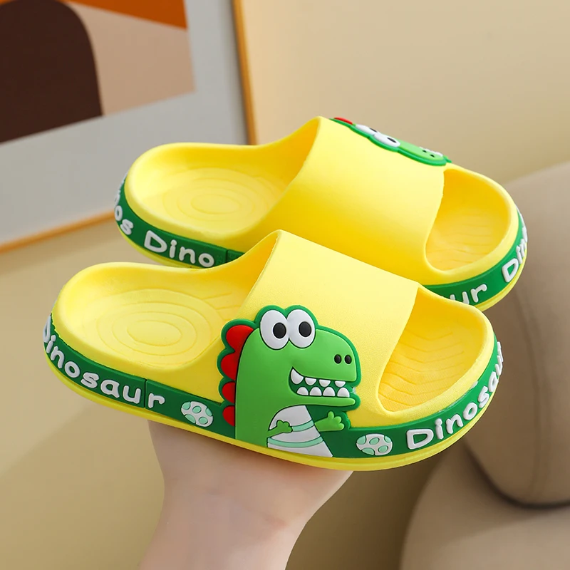 Cute Summer Kids Slippers Dinosaur Children Baby Home Slippers Waterproof Breathable Non-slip Boys Girls Beach Shoe Miaoyoutong extra wide fit children's shoes