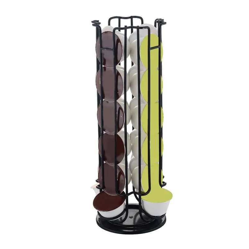 Supporto Per Cialde Di Caffè Girevole Vertuo Coffee Capsule Pods Holder Espositore In Metallo 20 Tazze Storage Organizer Scaffali Rack Nuovo
