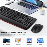Huo Ji CQ088 Wireless Mouse and Keyboard Set - 88 Keys with 2.4 Receiver USB Interface for PC - Black - Image 2