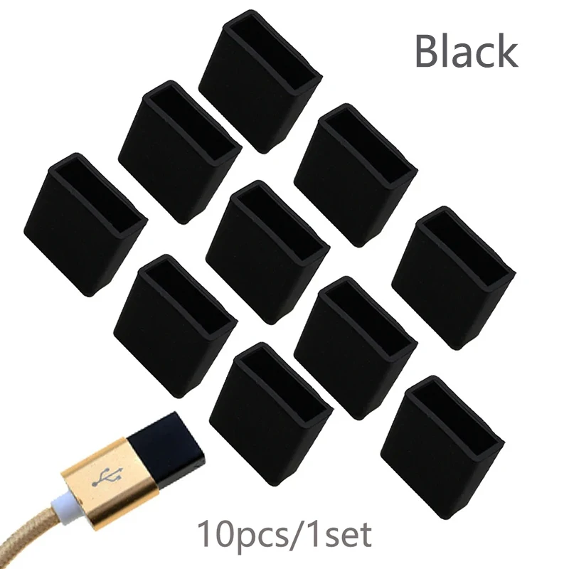 Set of 10 USB Dust and Moisture Protective Covers