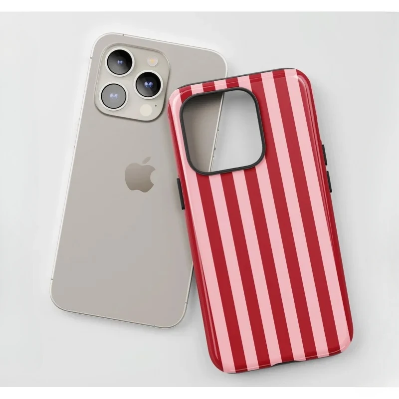 Pink Stripes Glossy 2-in-1 Tough Phone Case