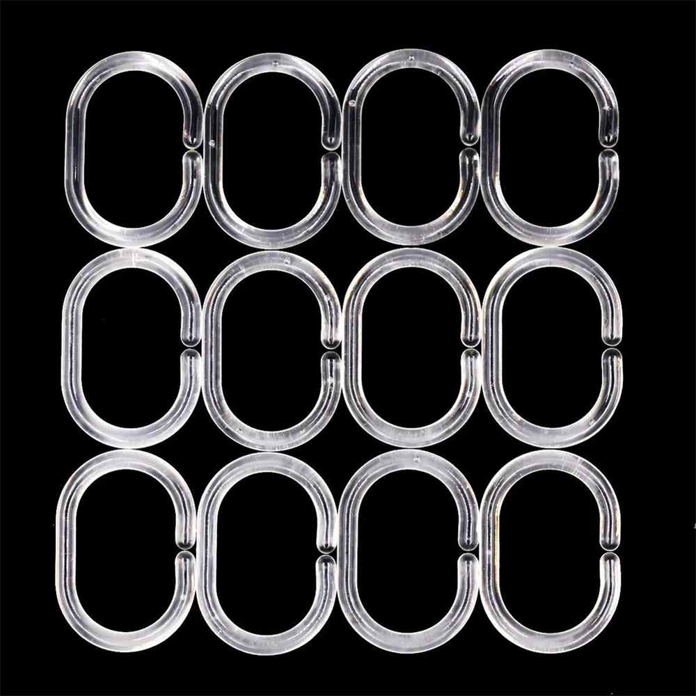 Shower Curtain Clips Hanging Ring Easy To Disassemble Widely Used Universal Size Easy To Install Bathroom Accessories Transparent Shower Curtain Ring