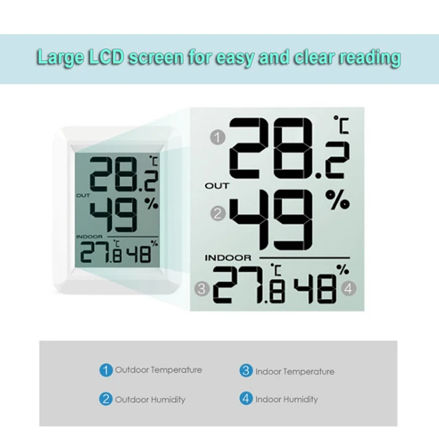 Thermometer Humidity Monitor TS-FT0423 Temperature Humidity Meter Wireless Accuracy for Indoor Outdoor Accessories 4