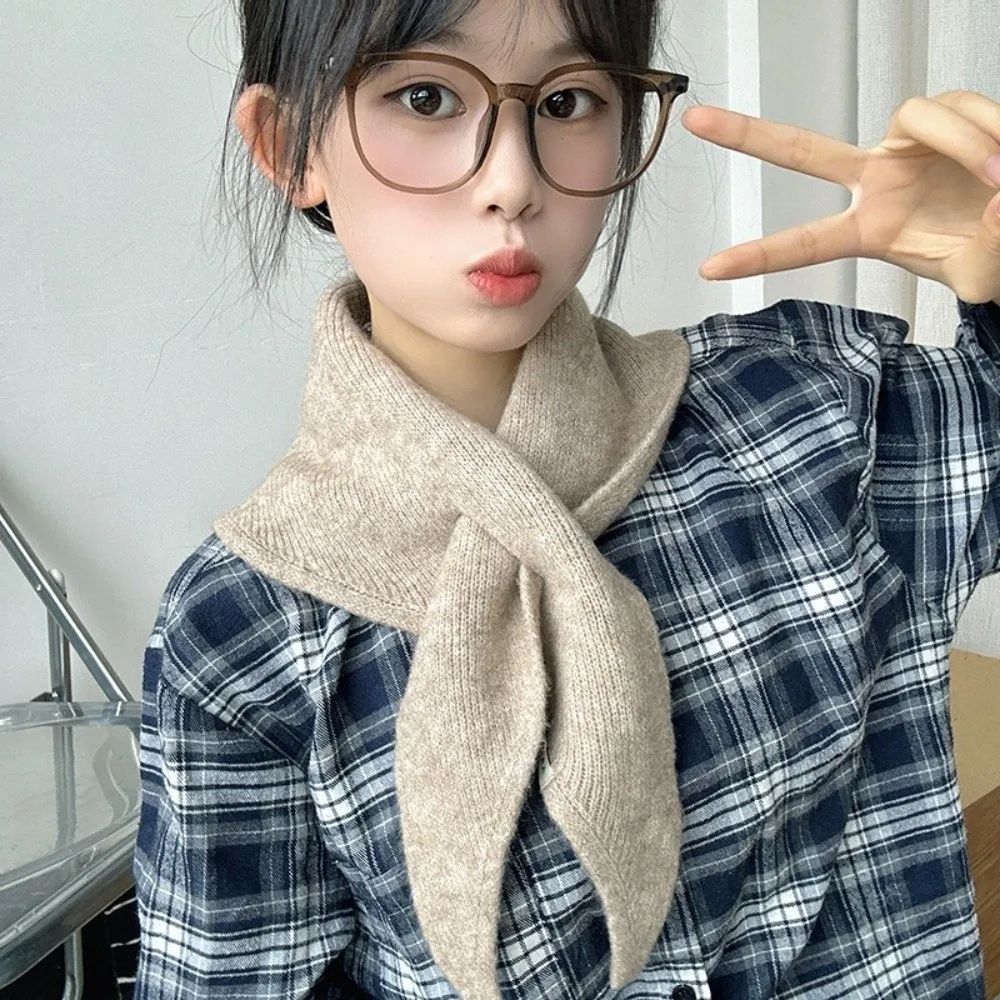 Windproof Knitted Neck Warmer Scarf for Autumn and Winter