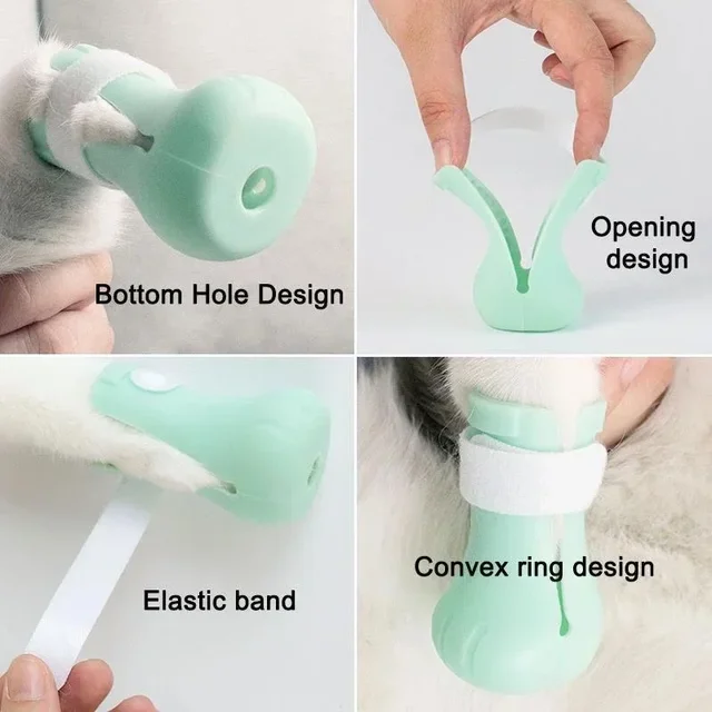 Adjustable Silicone Anti-scratch Cat Foot Shoes for Grooming Bath Washing Claw Paw Cover Protector Silicone Pet Grooming Tools 3
