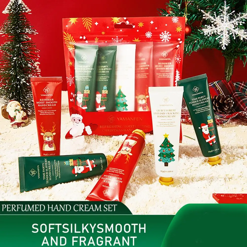 Christmas Gift Hand Cream Set 5/bag Cream Texture Hydrating Travel Pack Durable Moisturizer Smooth Hand Skin Gift For Women