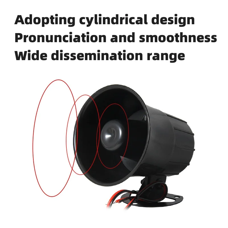 12V Black Steel Car Horn Speaker for Cars Motorcycles