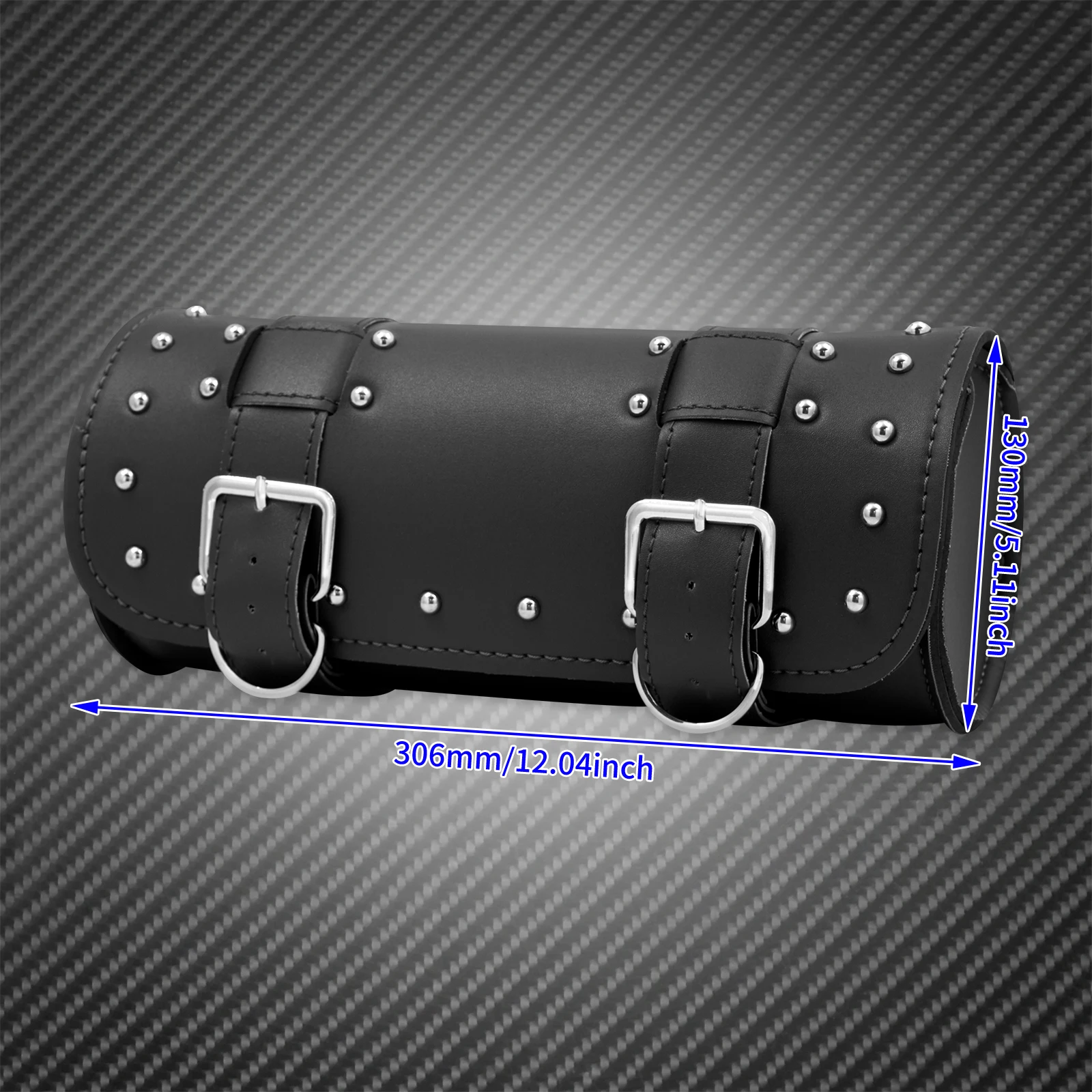 Leather Motorcycle Saddlebags with Front Tool Pouch - Side Storage Luggage Bags