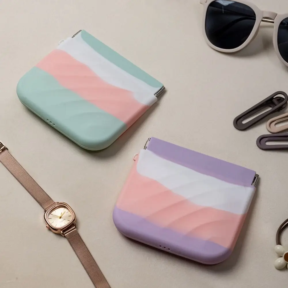 

Косметичка, мини косметичка, дорожные принадлежности, силиконовая пружинная сумка с листьями, сумка для хранения ювелирных изделий, женская сумка для монет с автоматическим закрытием