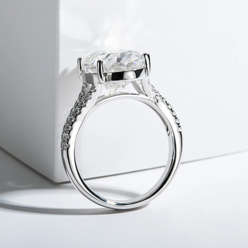 Anello Fidanzamento Donna Argento 935 Con Moissanite Ladyjane Jewels Taglio Radiante