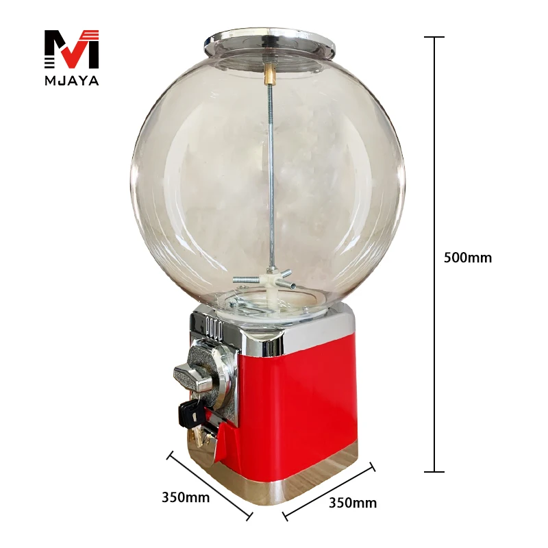 For 22~30mm Gumballs or Capsules Red Toy Vending Machine Gashapon Machine Bouncing Ball Coin Operated Selector No Drawer Box