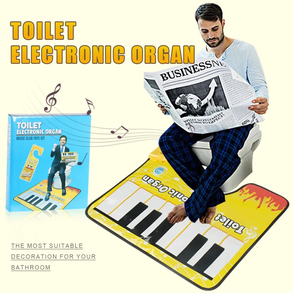 Toilet Piano Mat Bathroom Funny Toe Music Keyboard Toilet Floor Mat Potty Piano Sounding Bathroom Rug for Home