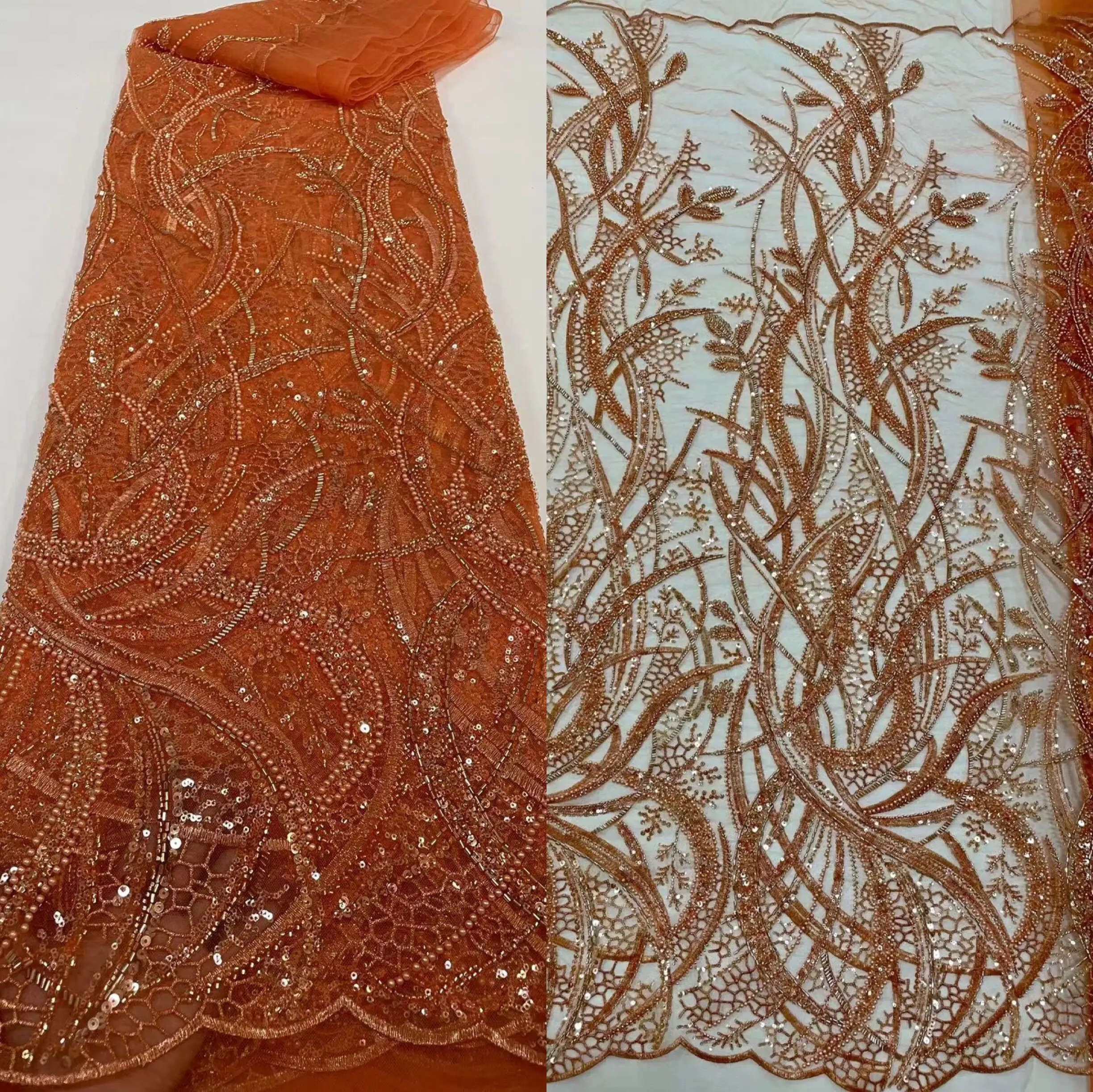 

African Laces Fabric Embroidery with beads French Tulle Mesh Laces L-1223866 High Quality Net Lace For Wedding Party