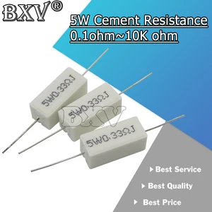 новый 5 Вт цементный сопротивление 0, 1 ~ 10 кОм 0.33R 1R 10R 100R 0, 22 0, 33 1 10 100 1k 10 кОм цементный резистор