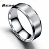 Maxmoon Metal Stainless Steel Wide Rings Sports Male Simple Men Silver Color Jewelry Ring glod Summer Wholesale Business Boy 6