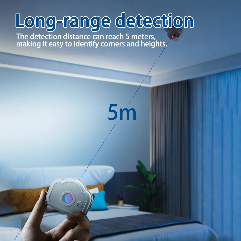 Anti-spy Hidden Camera Detector Portable Infrared Detection Security Protection for Hotel Locker Room Public Bathroom