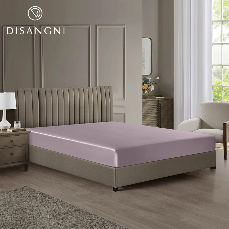 DISANGNI 22 Momme 6A Grade 100% Mulberry Silk Fitted Sheet, Oeko-Tex Certified, 1 Piece Luxury Soft Silk Fitted Sheet, Deep Pock 3