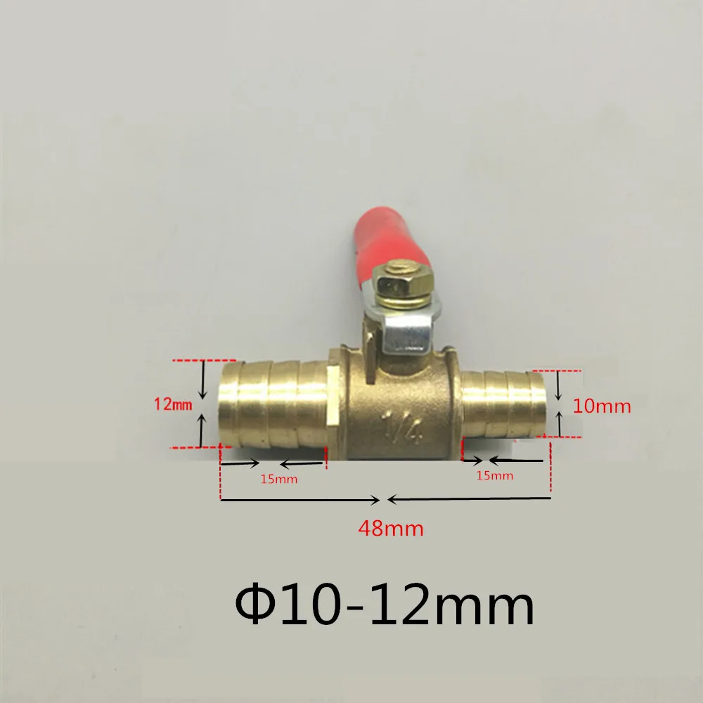 6mm-19mm connettore pneumatico tubo flessibile Barb ottone acqua olio aria Gas linea carburante valvola a sfera di arresto raccordi per tubi interruttore pneumatico del tubo