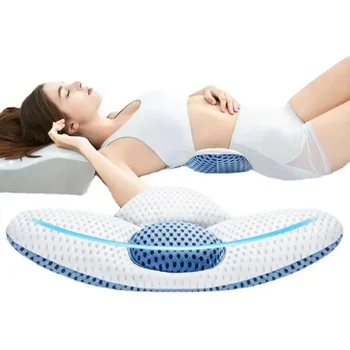 Lumbar Pillow Quick Rebound Improve Spinal Posture Sleeping 3D Extended Buckwheat Hull Lumbar Functional Pillow Bedroom Supply 1