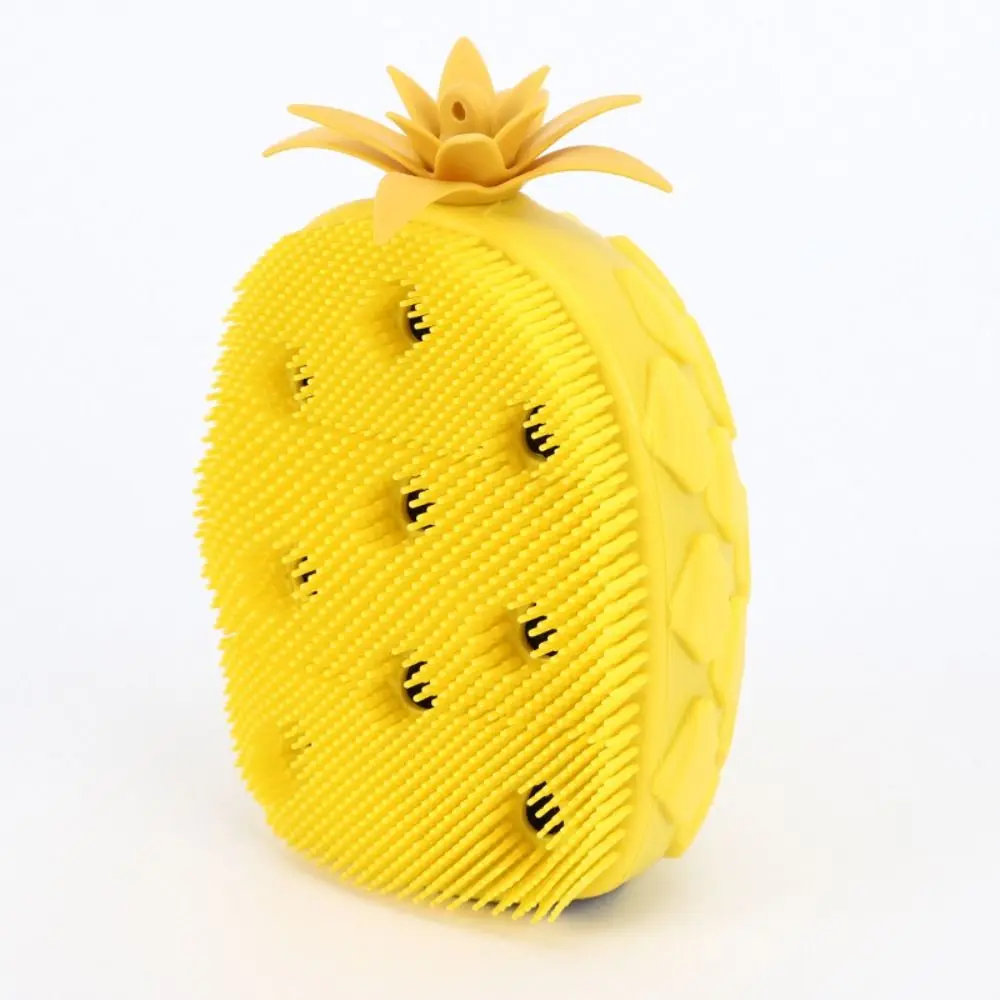 Candy Color Fruit Shape Shower Brush Soft Hair Exfoliation Silicone Shampoo Brush Non-Slip Bath Supplies Shower Massage Brushes