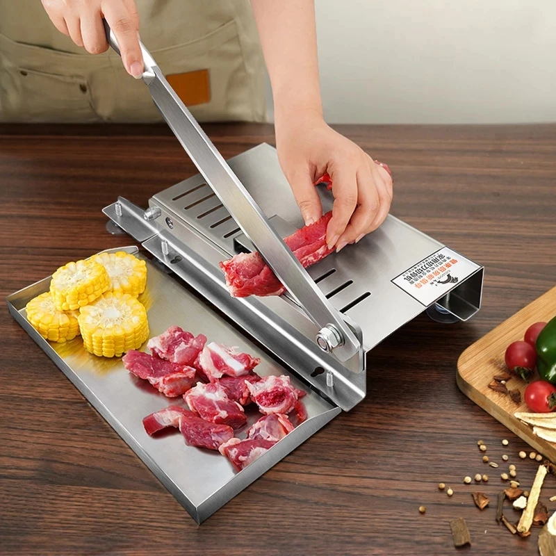 Food Slicer Frozen Meat Slicer Bone Cutting Machine Minced Lamb Bone Meat Cutter Chicken Duck Fish Ribs Lamb Cutting Kitchen Knife Tool