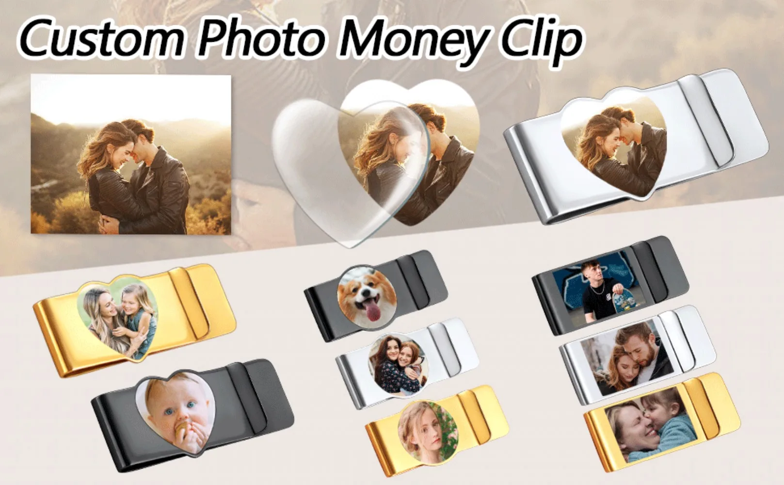 Personalized Photo Memorial Money Clips