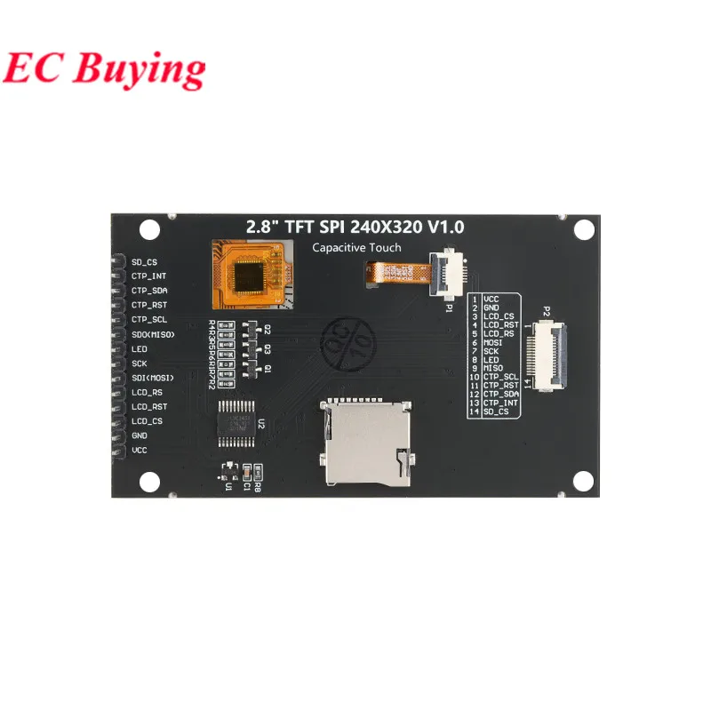 240x320 2,8 SPI TFT LCD-aanraakpaneel seriële