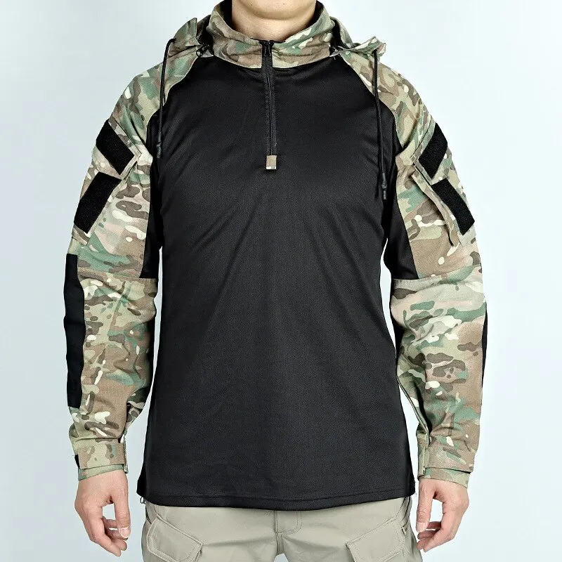 Combat Shirts Multicolour Combat T-Shirt US CP Camouflage Men Tactical Shirt Airsoft Paintball Camping Hunting Clothing