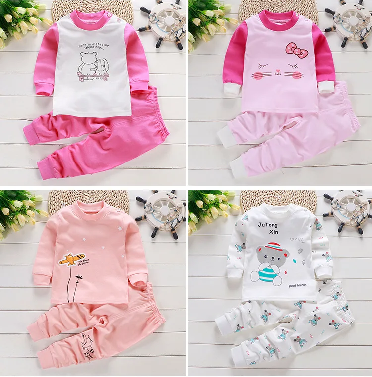 Description Picture 5 of itemToddler Home Clothes 2 Piece/Set Boys And Girls Cartoon Printed Pajamas Suits Infant Fashion Underwear Pure Cotton Costume