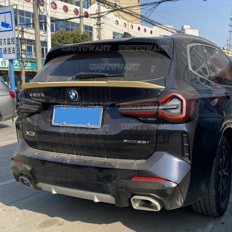 

For BMW X3 G01 High Quality Carbon Color and Glossy Black Color Rear MIddle Spoiler Tail Wing Trunk Cover Car Styling 18-23