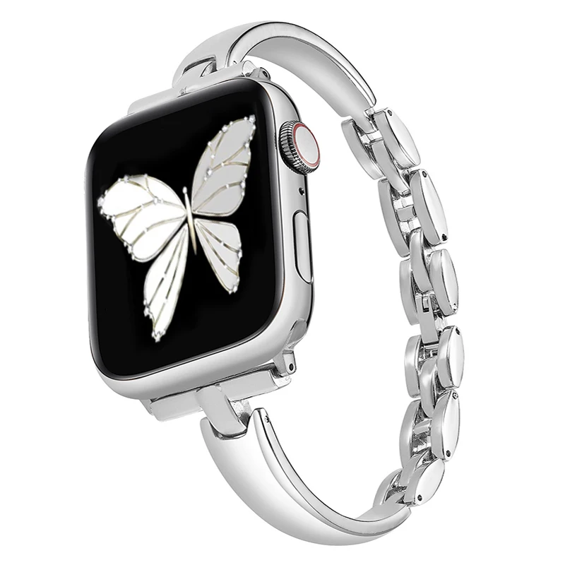 

Ремешок Starlight для Apple Watch Ultra 8 7 6 SE 5 4 3, металлический браслет для IWatch Series 8 41 мм 49 мм 40 38 42 мм 44 45 мм, женский браслет