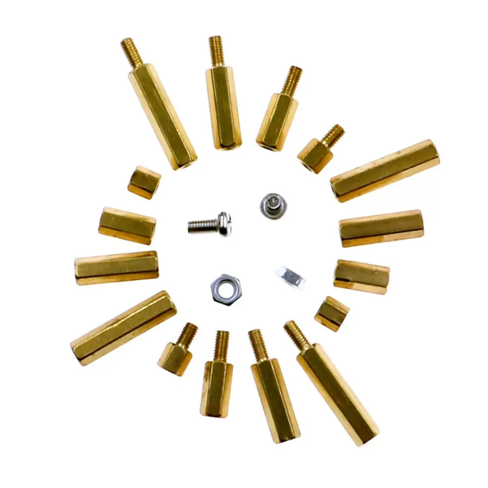 300Pcs M3 Brass Standoff Hex Male Female Bolt Hex Thread Pillar Screw Nut DIY Assortment Set for PCB Motherboard
