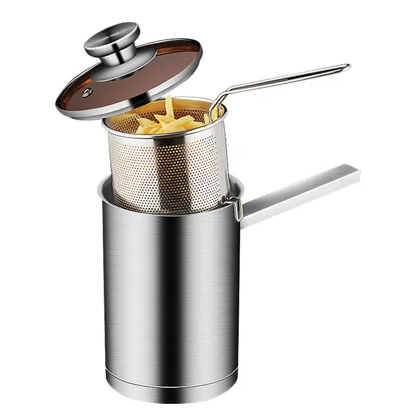 Enhanced Stainless Steel Deep Fryer with Basket and Lid