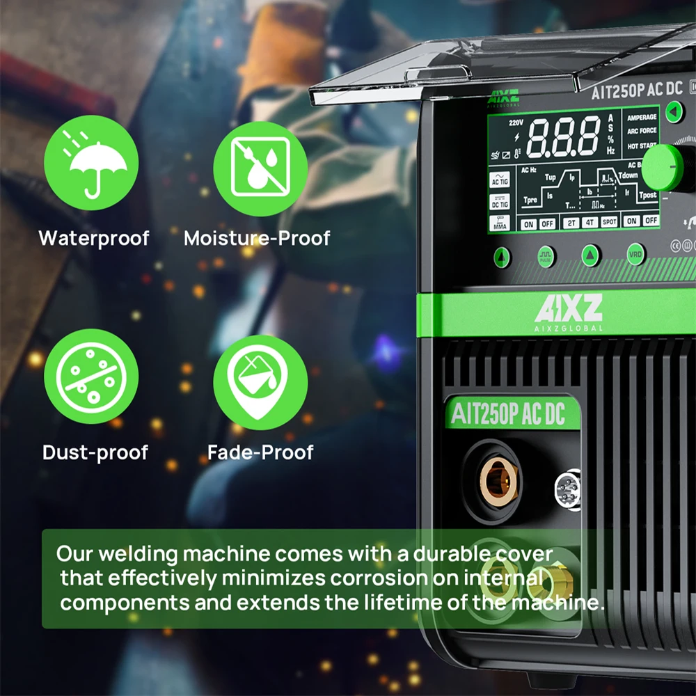 AIXZ 5 in 1 HF TIG AC/DC Aluminum Welding Machine MMA ARC Argon Precise Digital Pulse 2T/4T TIG Welder Stainless IGBT Inverter 4