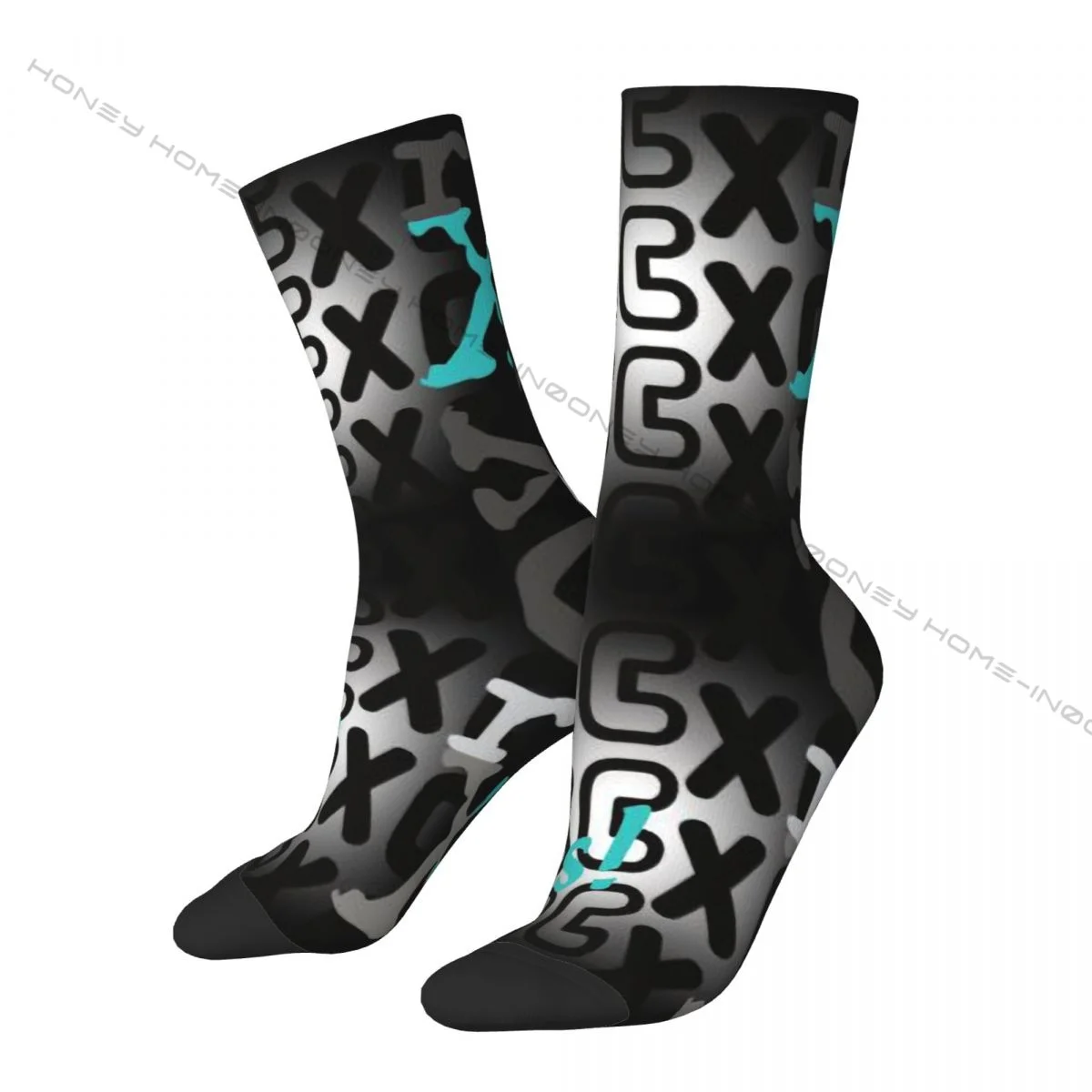 

Funny Men's Socks BLACK Vintage Harajuku Street Style Seamless Crew Crazy Sock Gift Pattern Printed