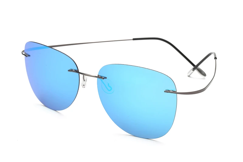 Pilot Polarisierte Sonnenbrille für Herren, Randlos, aus Titanlegierung, Ultraleicht, Sonnenbrille für Damen, zum Fahren, Sport, Radfahren, Angeln, Sommer – Detail 13