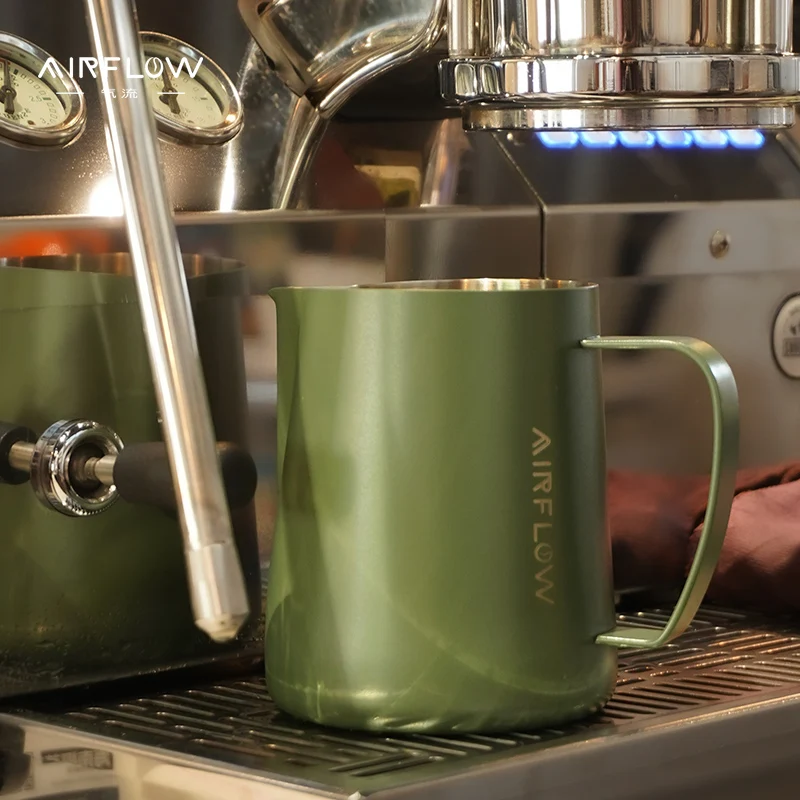 AIRFLOW 400ML 600ML Milk Pitcher With Scale Stainless Steel Milk Frother Jug Latte Art Pitcher Espresso Steaming Cappuccino Cup, milk frothing pitcher
