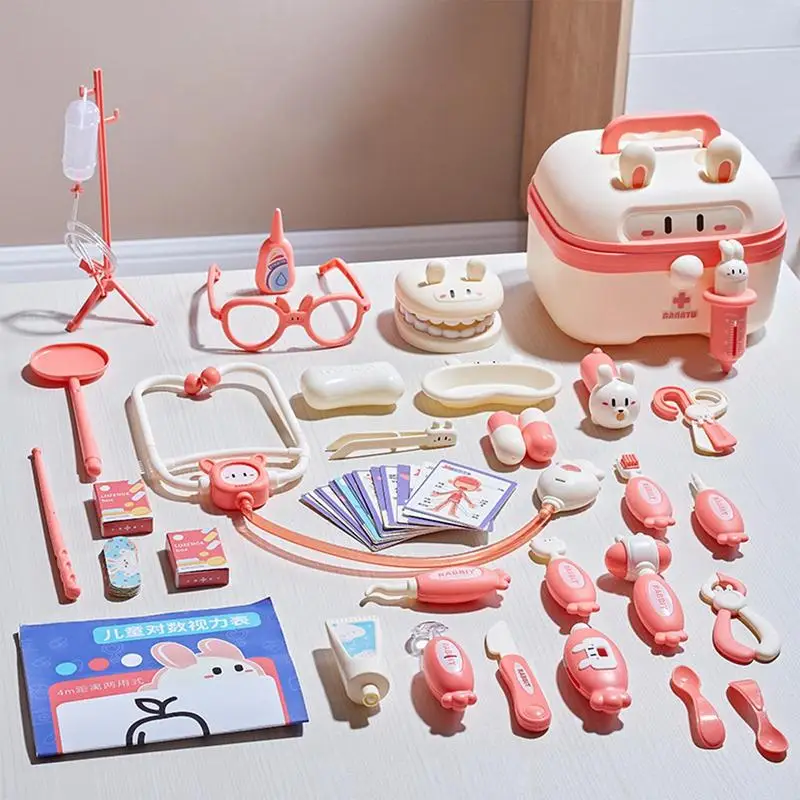 Medical Toy Kids Doctor Pretend Role Play Kit Simulation Dentist Box Girls Educational Game Toys For Children Stethoscope dentist play set stethoscope toy doctor play set doctor toys kit doctor nurse toys