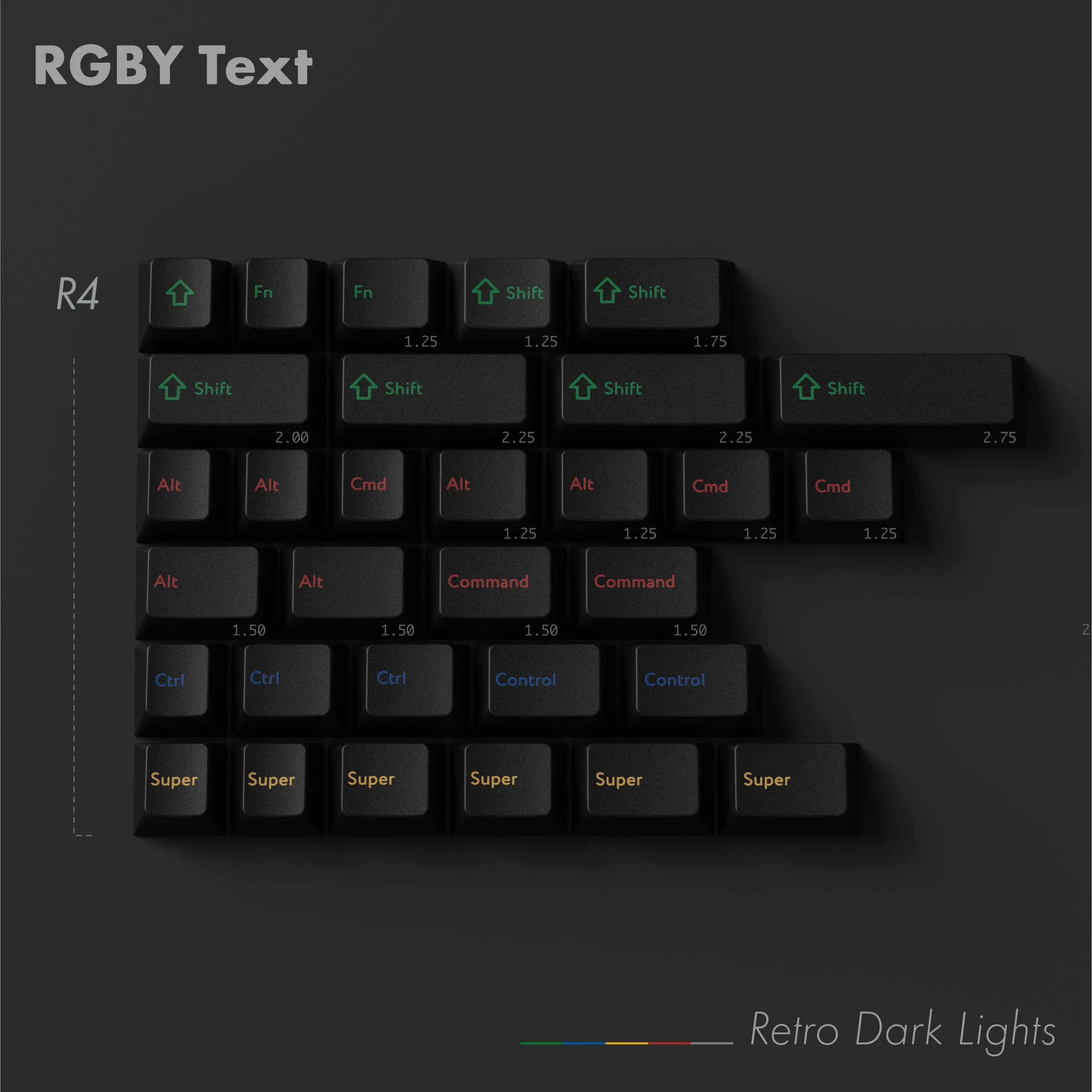 Child kits] PBTfans Retro Dark Lights Numpad/Spacebar/40s