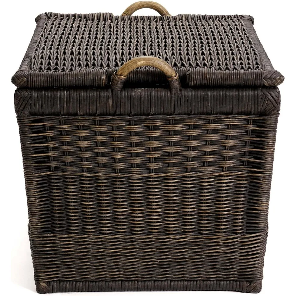 Lift-Off Lid Wicker Storage Basket, Medium, 20 in L x 15 in W x 14 in H 3