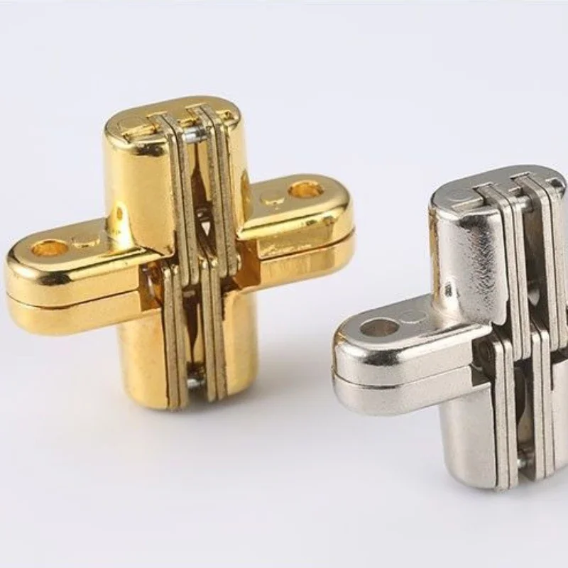 1PCS Hidden Hinges 8x42MM Invisible Concealed Cross Door Hinge Bearing 180D With Screw For Folding Door/Window Furniture DIY