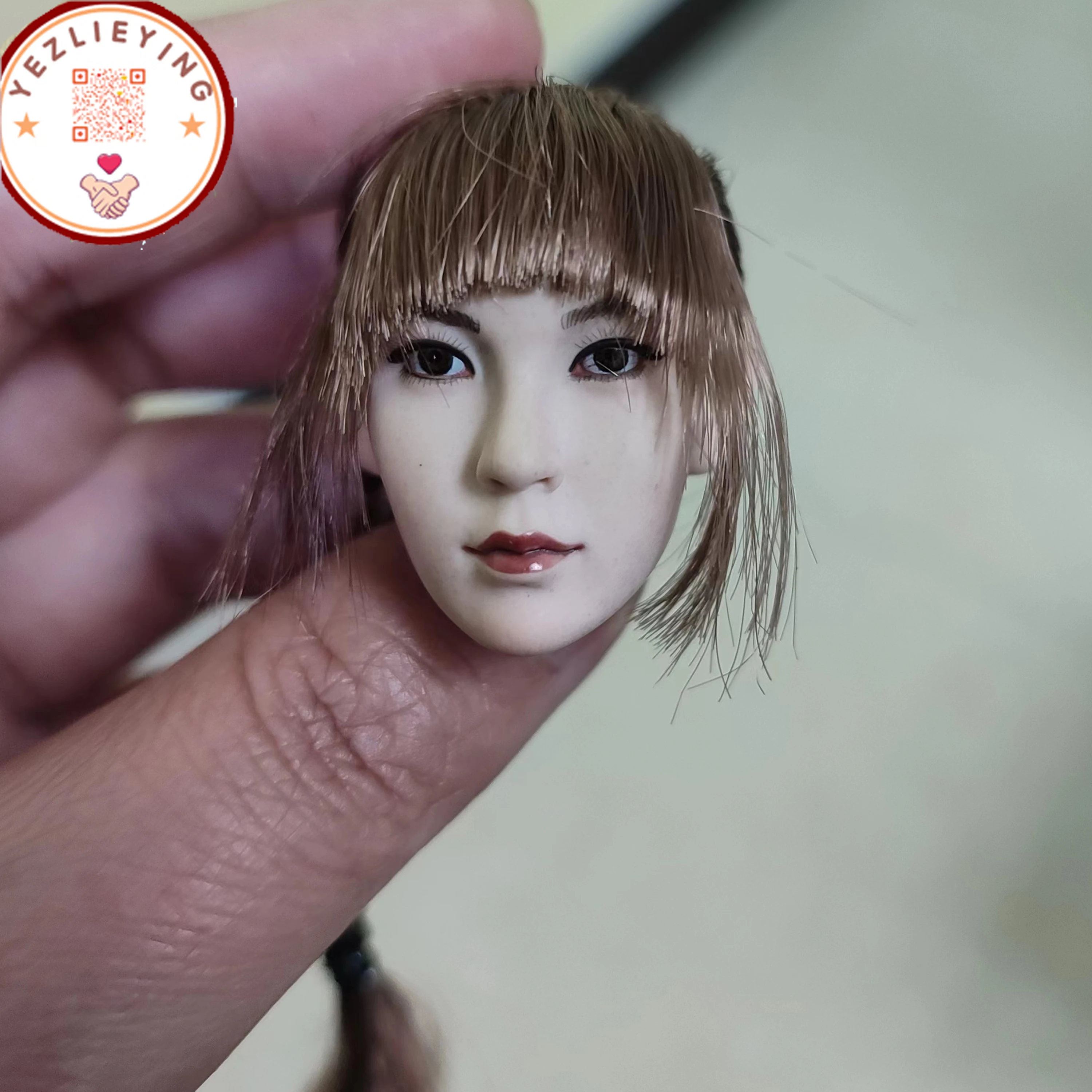 

YMTOYS 1/6 Scale Action Figure Accessories YING Head Sculpture Carving Single Ponytail Female Head Sculpt f 12"White Body Figure